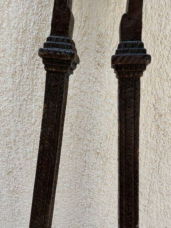 Grande pince et pelle cheminée XIX