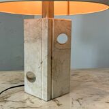 Mid Century Modernist Brutalist Italian Travertine table lamp, 1960s