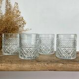 4 vintage whiskey glasses