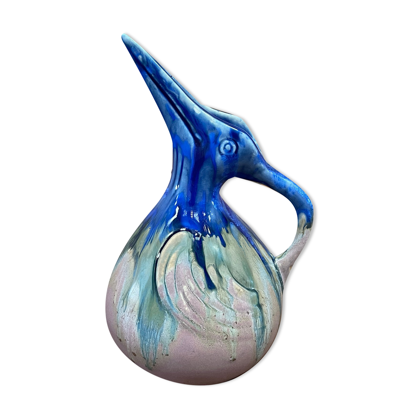 Zoomorphic pitcher in glazed sandstone by Gilbert Méténier in Gannat