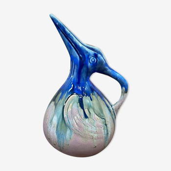 Zoomorphic pitcher in glazed sandstone by Gilbert Méténier in Gannat