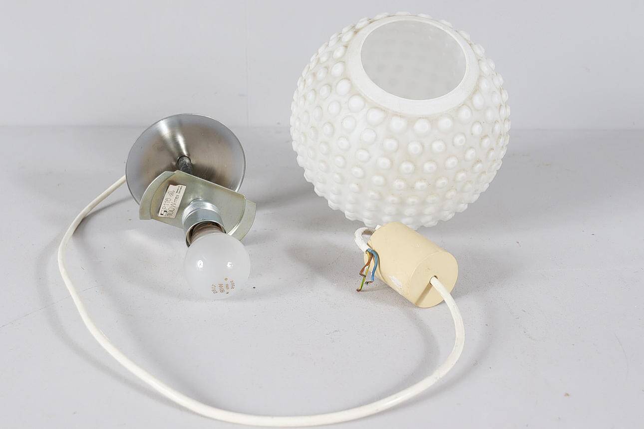 2-piece set Bubble Space Age opal glass ceiling lamps/ceiling lights by Rolf Krüger for Staff, Germany, 1970s.