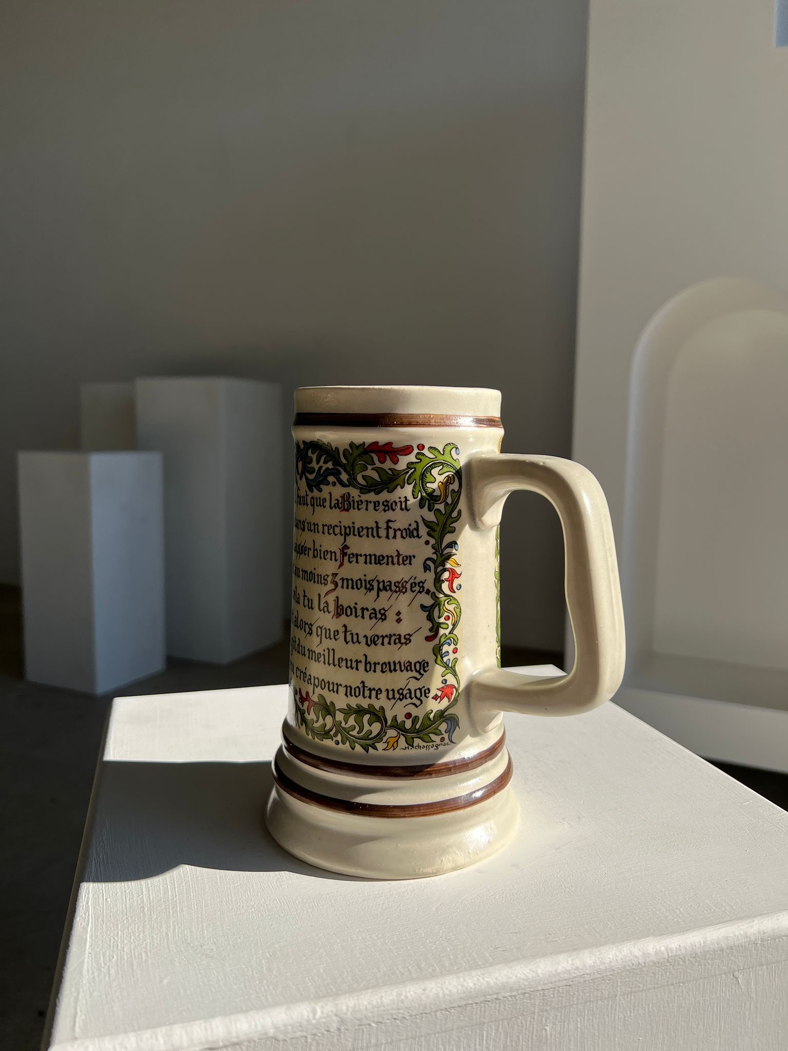 Chope Saint Clément illustrant la recette de la bière H:18cm