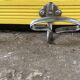 Yellow vintage coat holder