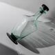 Vintage Murano glass carafe from the 1960s, green and black, with a stopper.