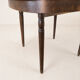 Vintage extendable round table in dark brown wood, Ø100 to Ø140 cm