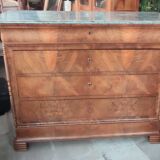 Old 4 drawer chest of drawers with marble top