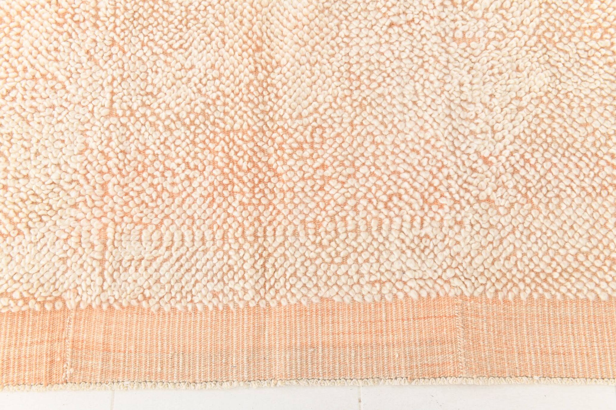 6x10 Pale Salmon Beige Handmade Contemporary Vintage Rug