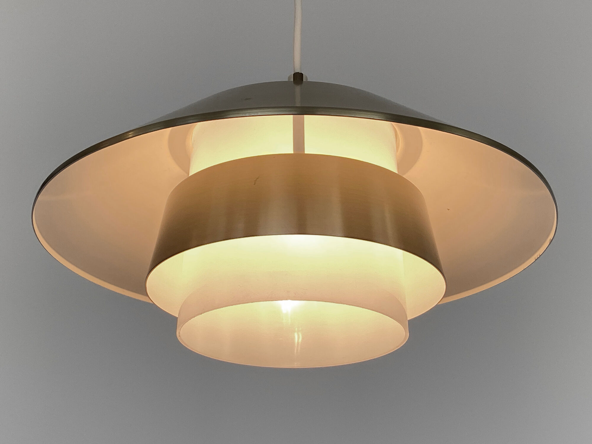 Aluminum pendant light by Vadsbo Metall. Sweden 1970s