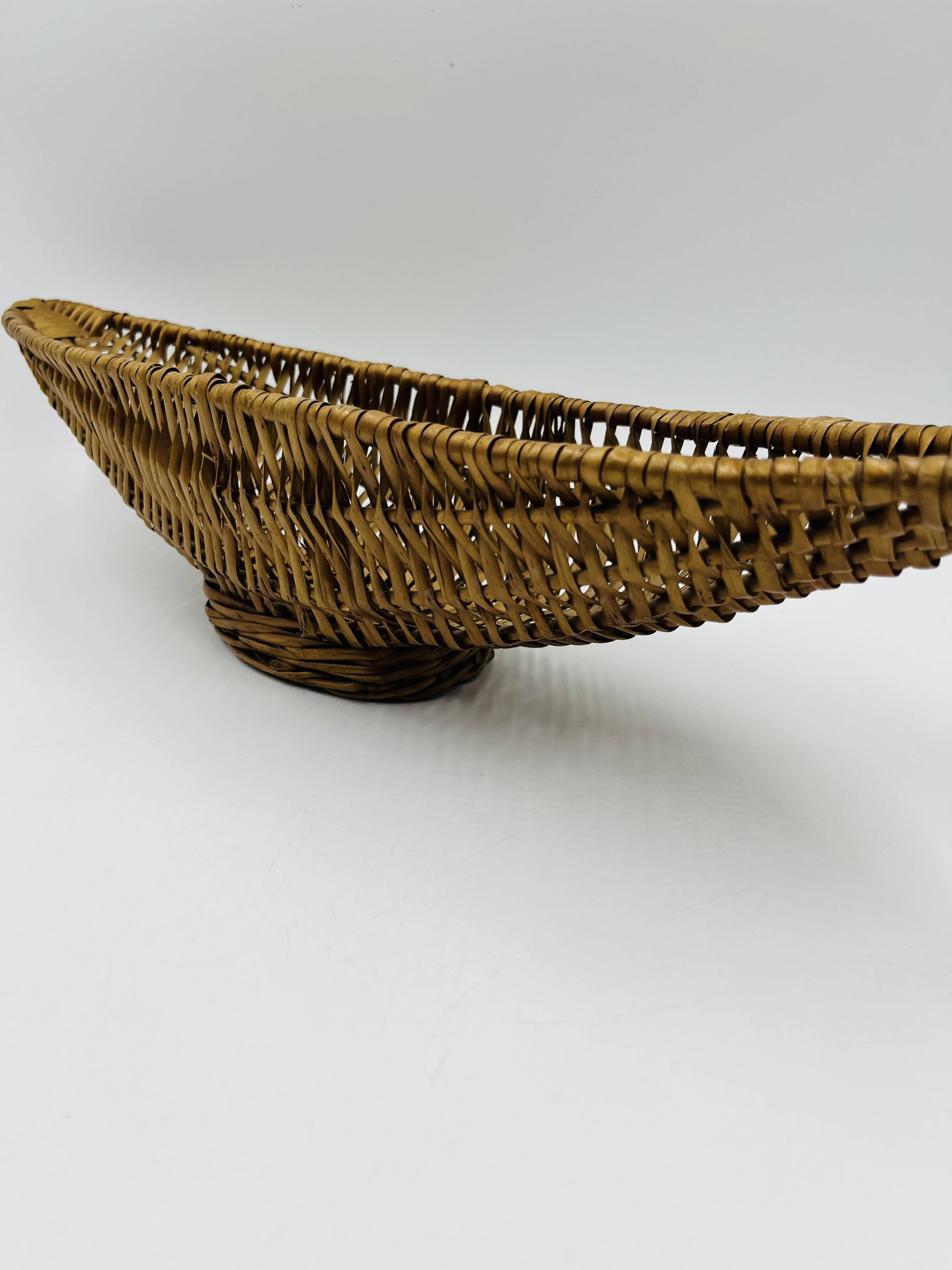 Vintage elongated wicker basket