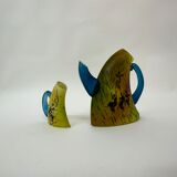 Kjell Engman for Kosta Boda Sweden Tea pot and mug Art glass , 1980's