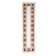 Tapis de couloir vintage turc Oushak fait main en laine et coton blanc