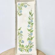 Large painted sheet metal tray with flower decoration