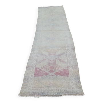 Vintage Turkish hallway rug 87x370 cm