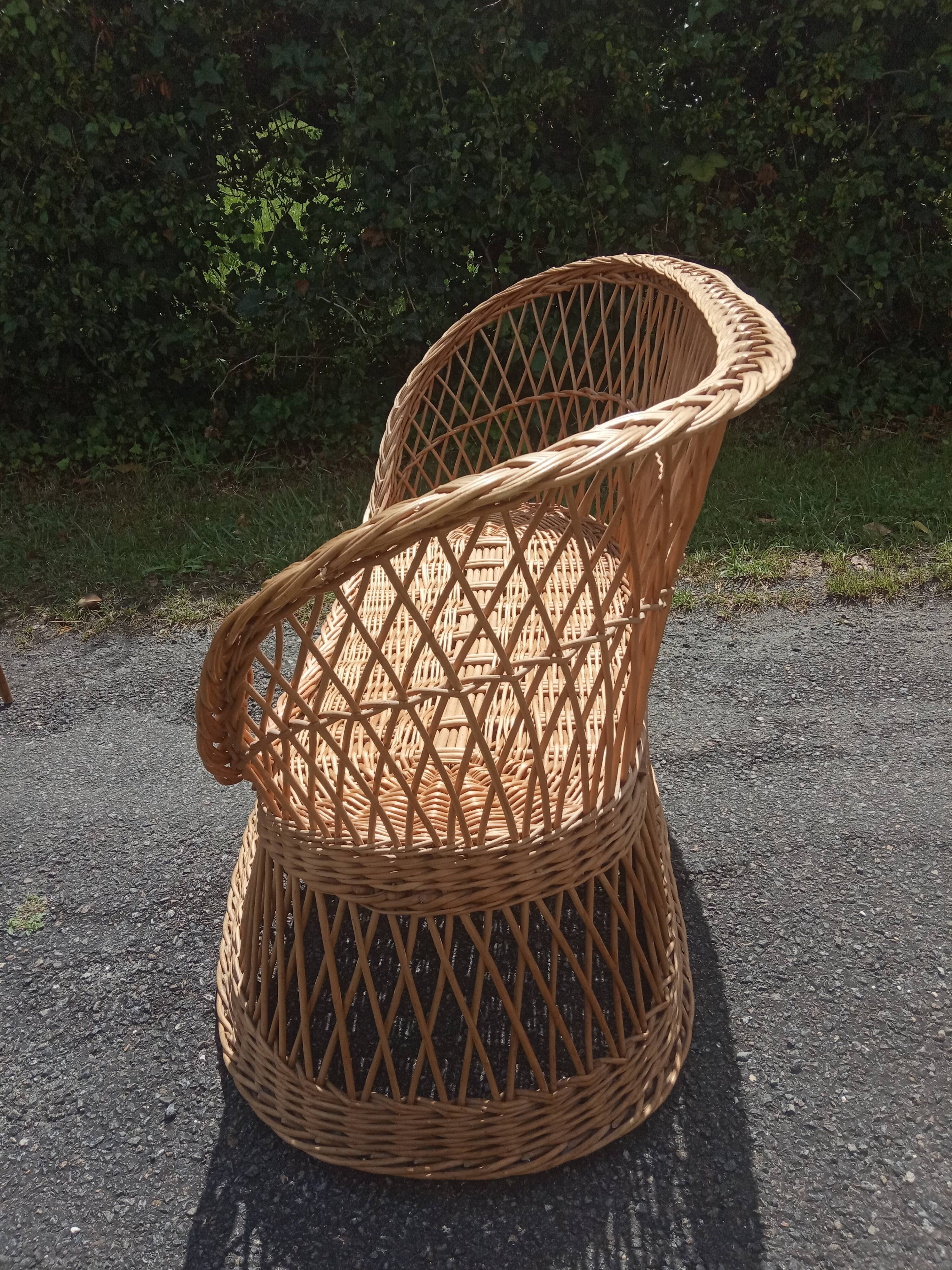 Vintage rattan bench