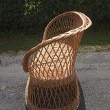 Vintage rattan bench