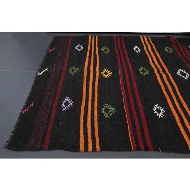 1970s Vintage Turkish Oushak Handmade Wool Cotton Brown Runner Rug 142x413