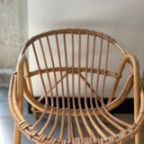 Vintage 70s children's rattan armchair