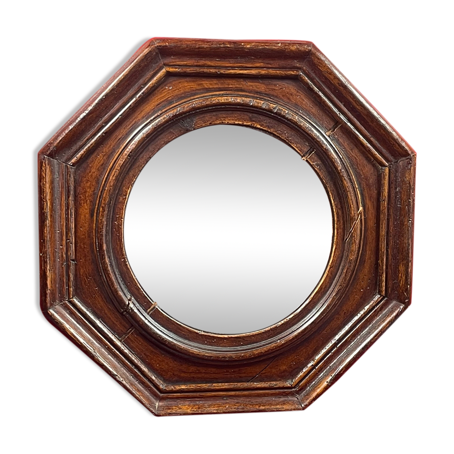 Original rustic mirror in moulded wood 40 cm