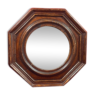 Original rustic mirror in moulded wood 40 cm