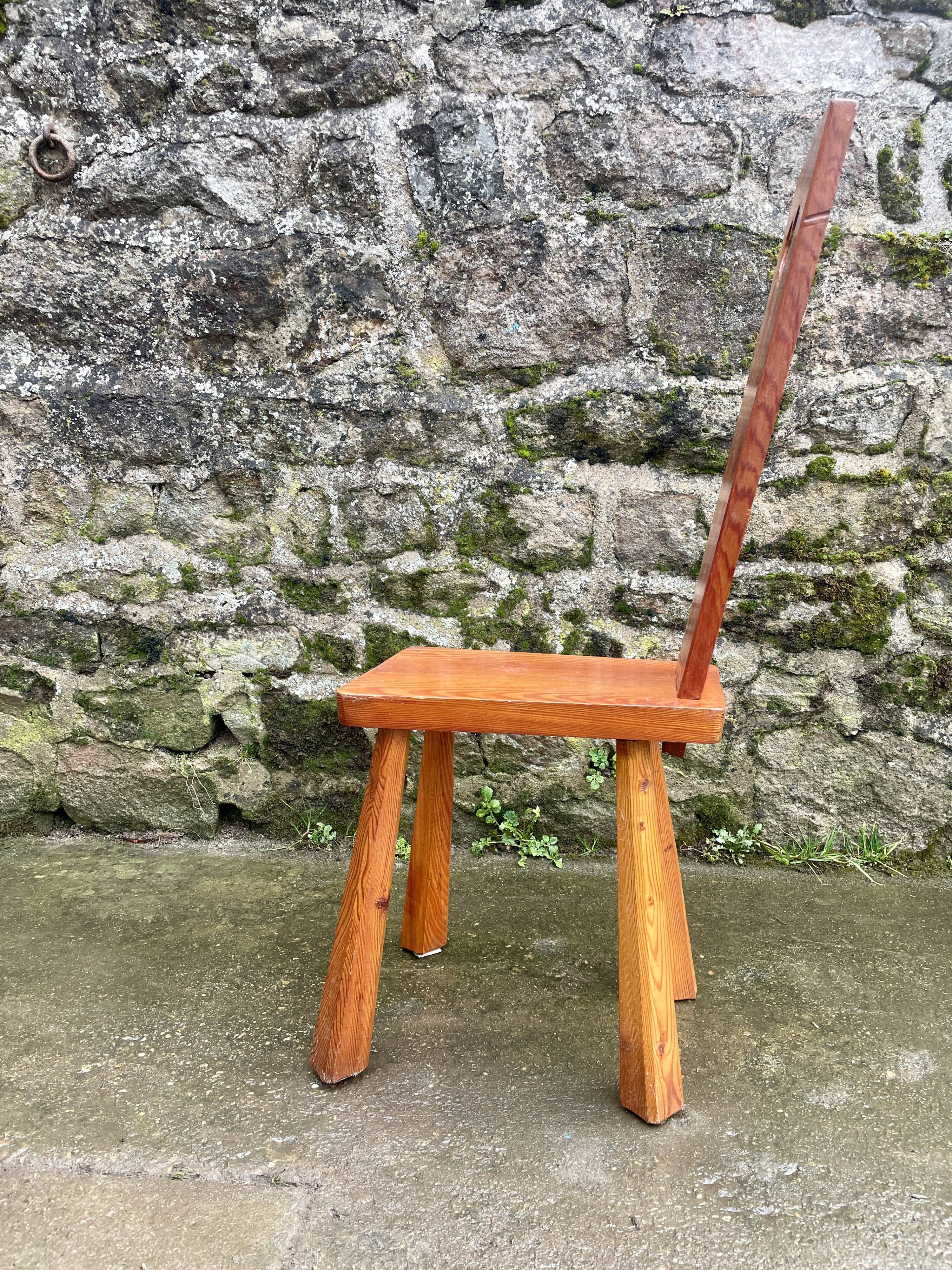 Handcrafted pine chair