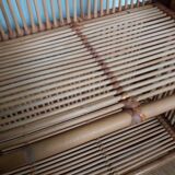 Wicker rattan wall shelf