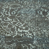 Handmade turkish unique 1980s 270 cm x 370 cm grey wool carpet