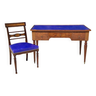 Louis XVI Style Mahogany Desk and Chair