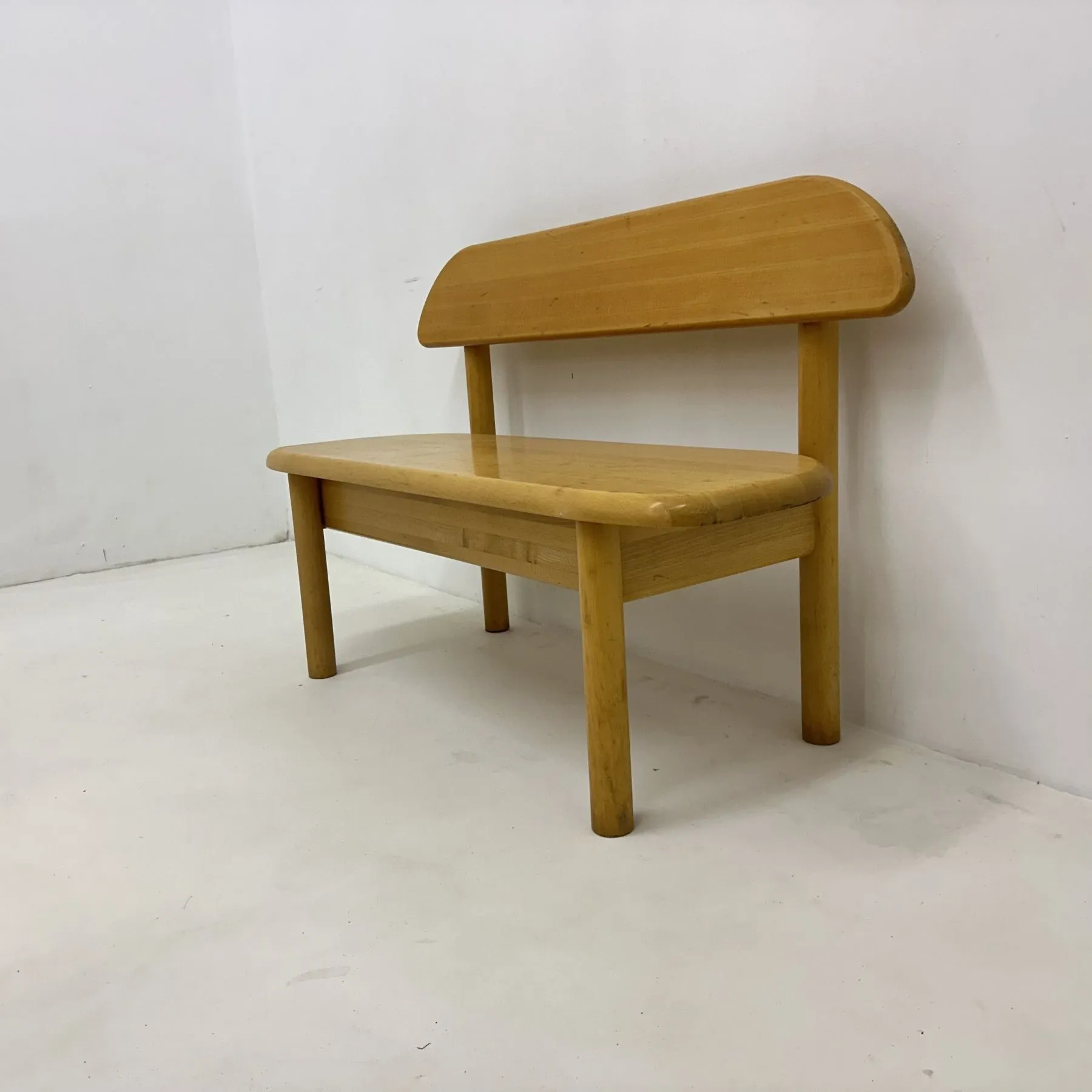 Vintage Danish Ansager Mobler solid wooden bench, 1970s