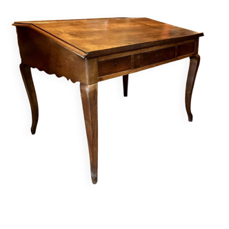 Antique French Writing Desk in Oak with Cabriole Legs, 1800s