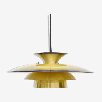 Vintage Pendant Lamp In Golden Brass, Denmark 1970s