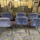 Suite de 6 chaises vintage 1970 velours et inox