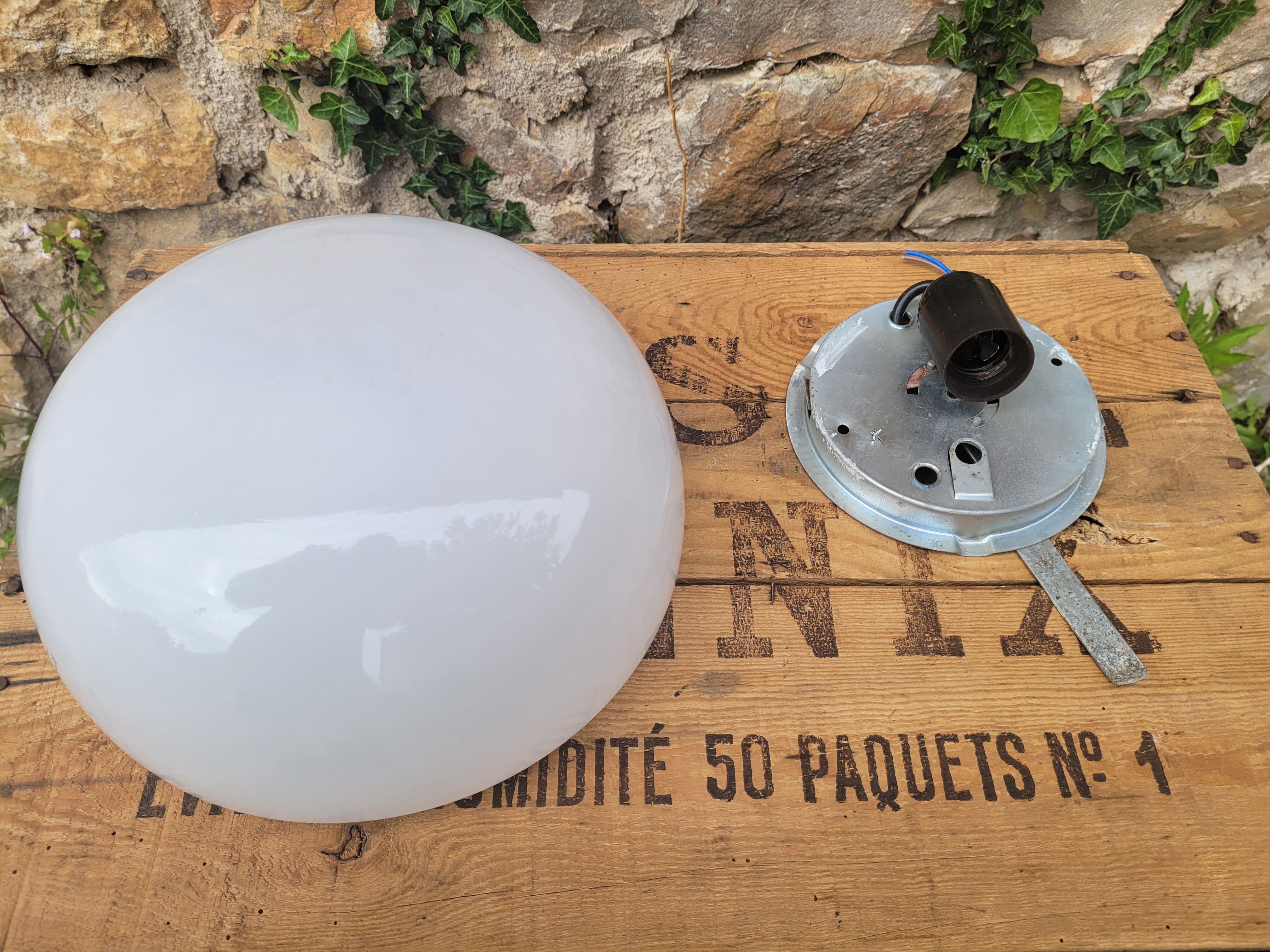 Half-globe opaline ceiling light