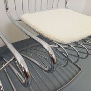 Set of 4 vintage Italian chairs by Gastone Rinaldi in chrome metal.
