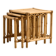 Nest of bamboo and rattan tables, set of 3.