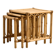 Nest of bamboo and rattan tables, set of 3.