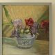Original Swedish floral still life oil on panel painting