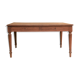 Vintage wooden and leather desk dining table