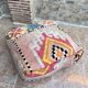 Handmade Berber Kilim pouf, floor cushion.