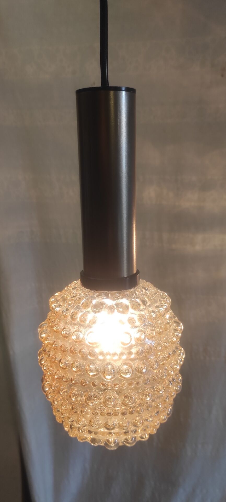 Suspensions design en verre ambré style H. Tynell - années 70