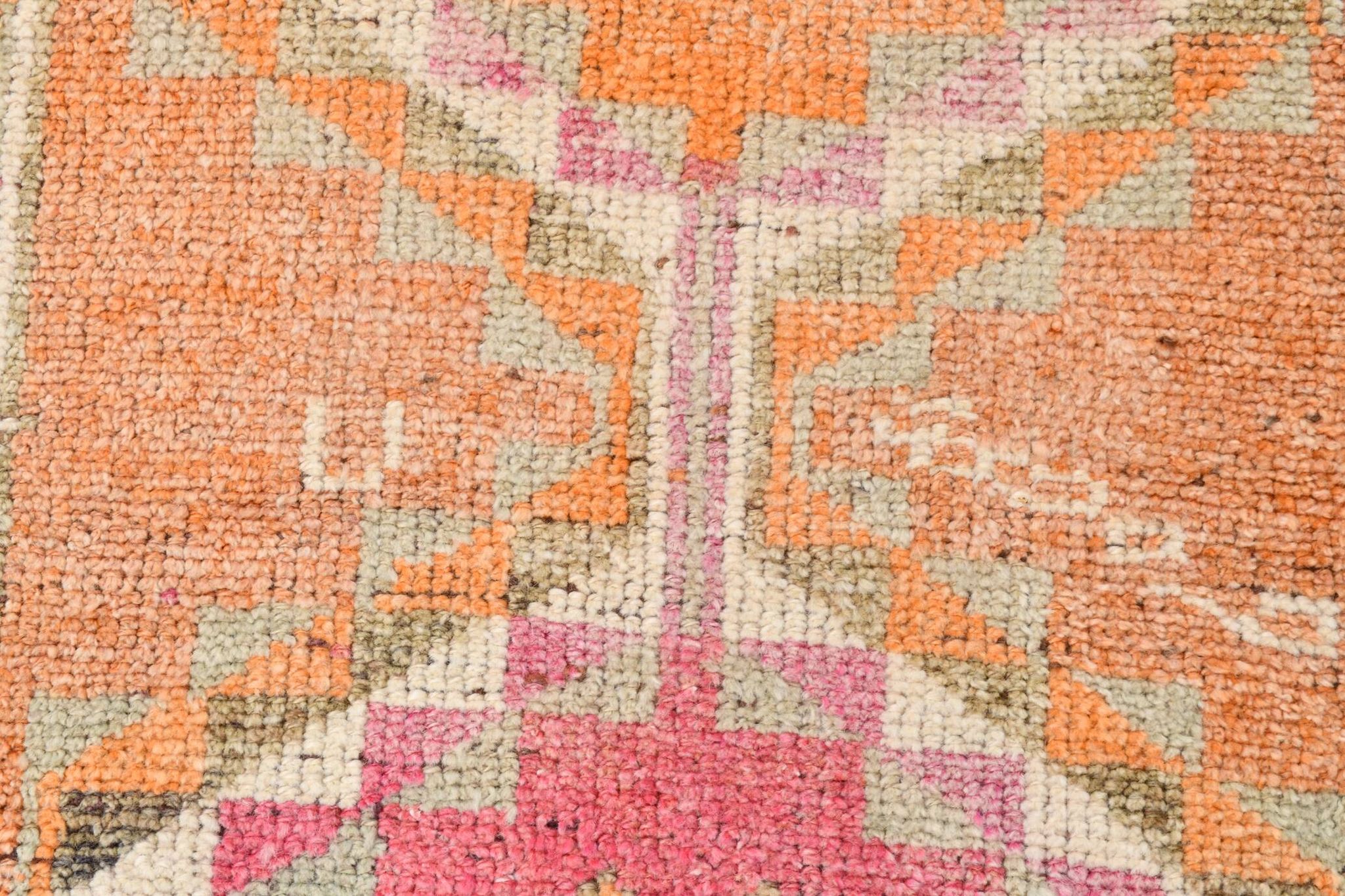 3x13 Soft Orange Wool Runner Rug, Traditional Nomadic Weave, 83x392Cm