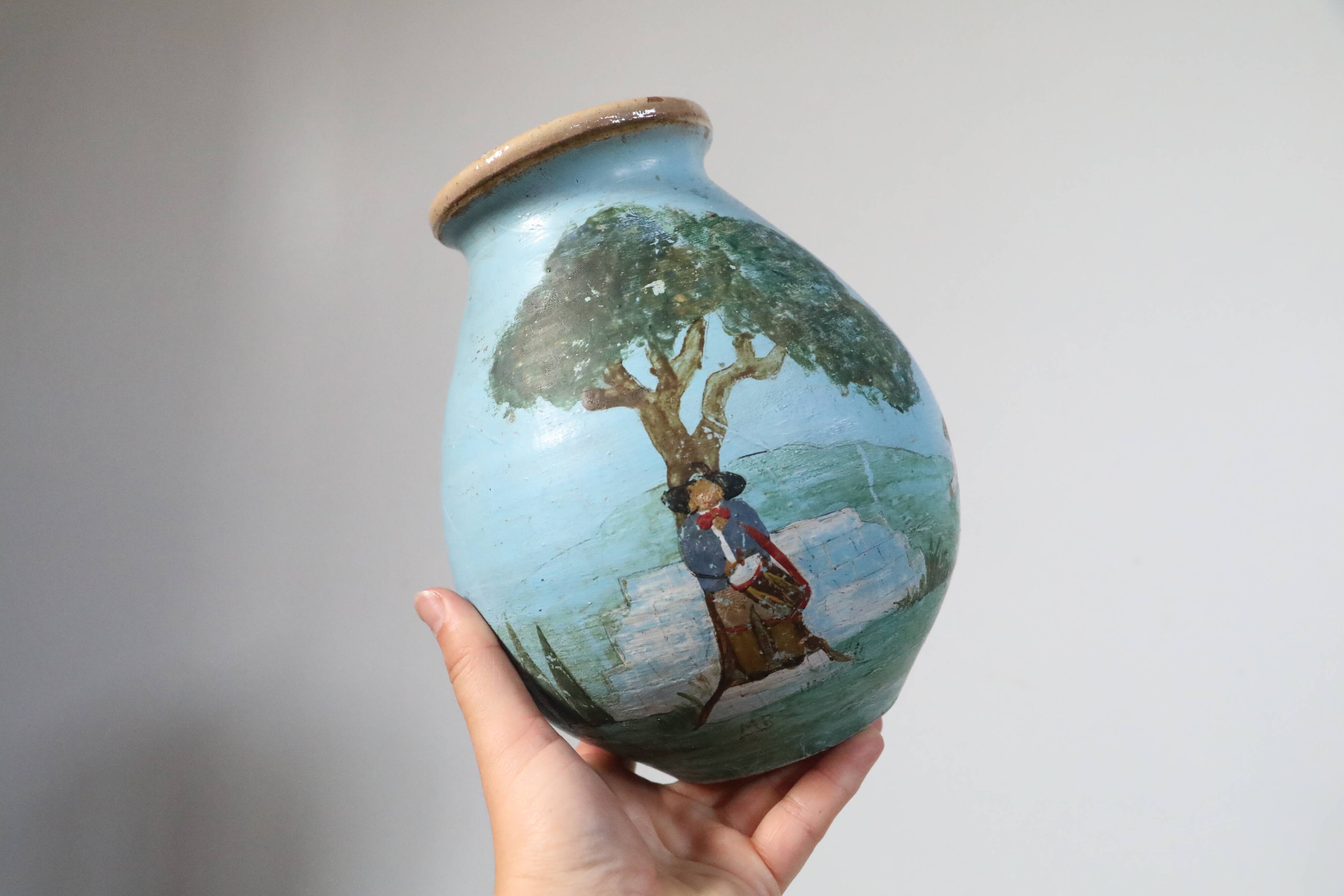 Vase, hand-painted, vintage