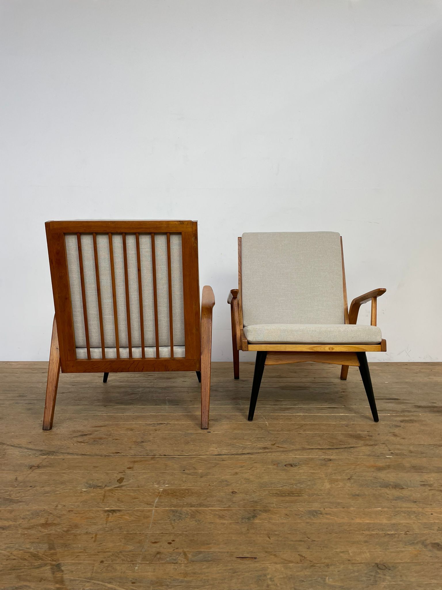 Set of two mid century easy chairs