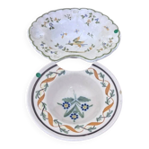 Two earthenware beard dishes – Moustiers and East of France