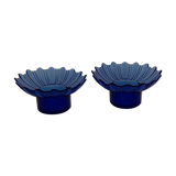 Blue flower candlesticks