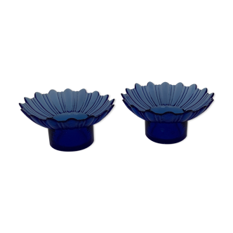 Blue flower candlesticks