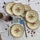 6 assiettes plates faïence ancienne Longchamp modèle Agen