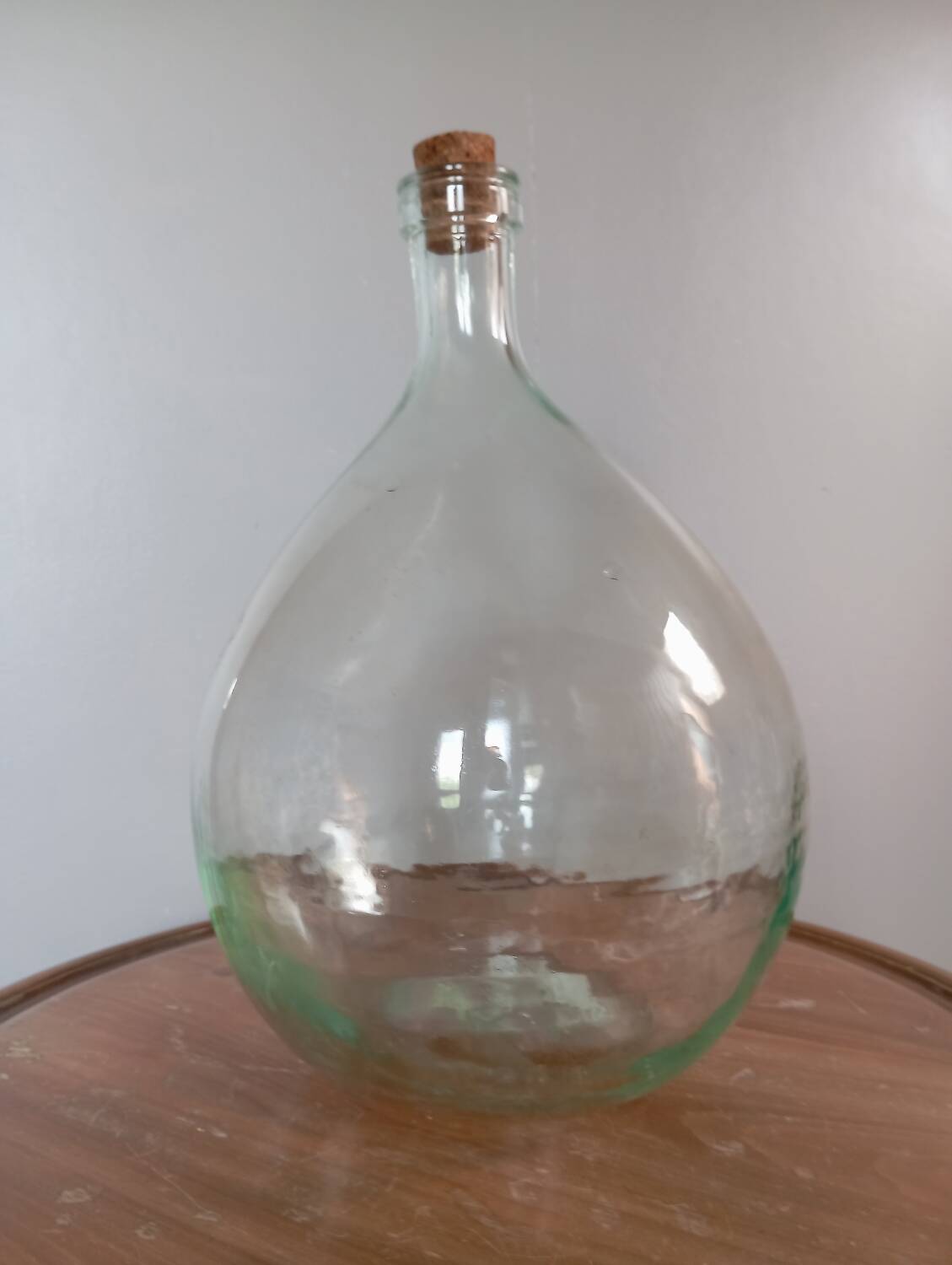 Dame-Jeanne, vintage carboy 6 liters transparent blown glass