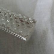 12 crystal knife rests in their box, Hungary, diamond point