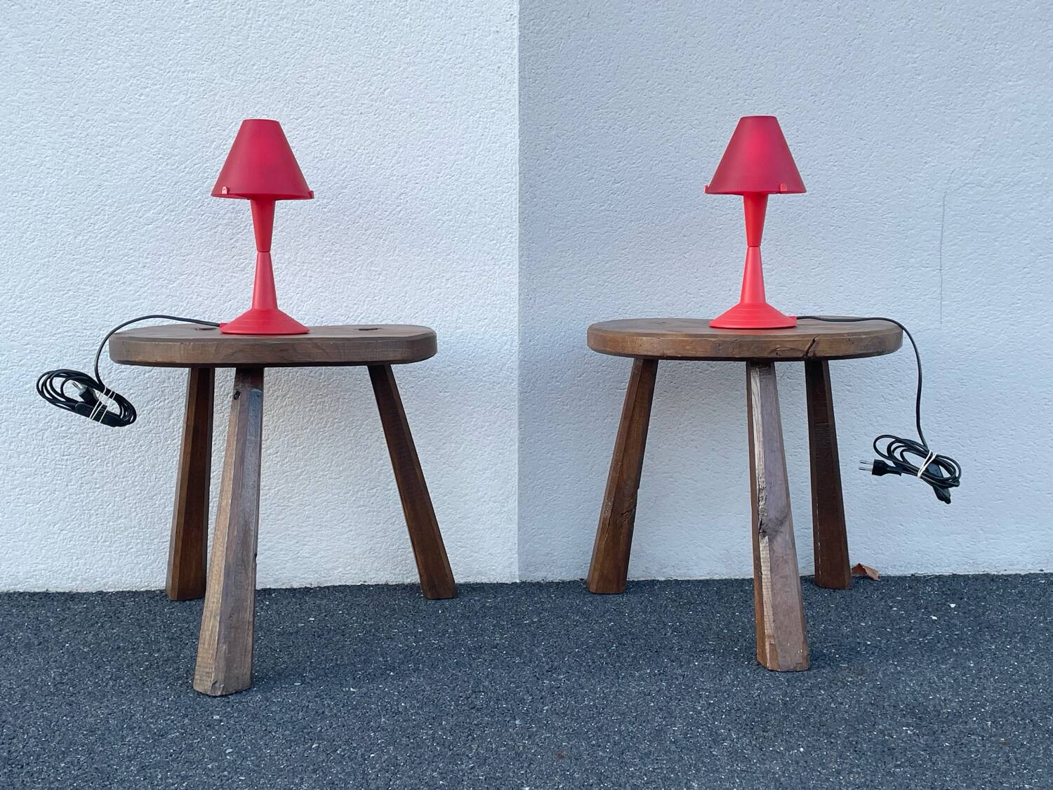 French brutalist tripod stool